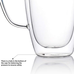 Double Wall Tall Insulated Tea Cup with Handle