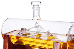 Barrel Ship  Decanter Set with 2 Glasses