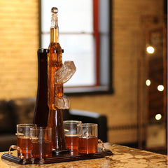 Gun Whiskey Decanter with 4 Glass